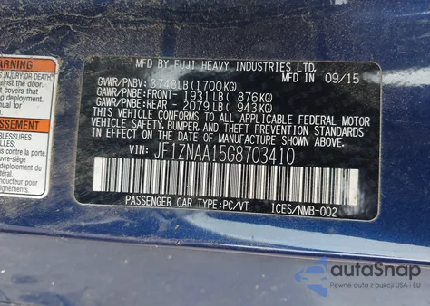 2016 Scion Fr-S из США, поврежденный, VIN JF1ZNAA15G8703410